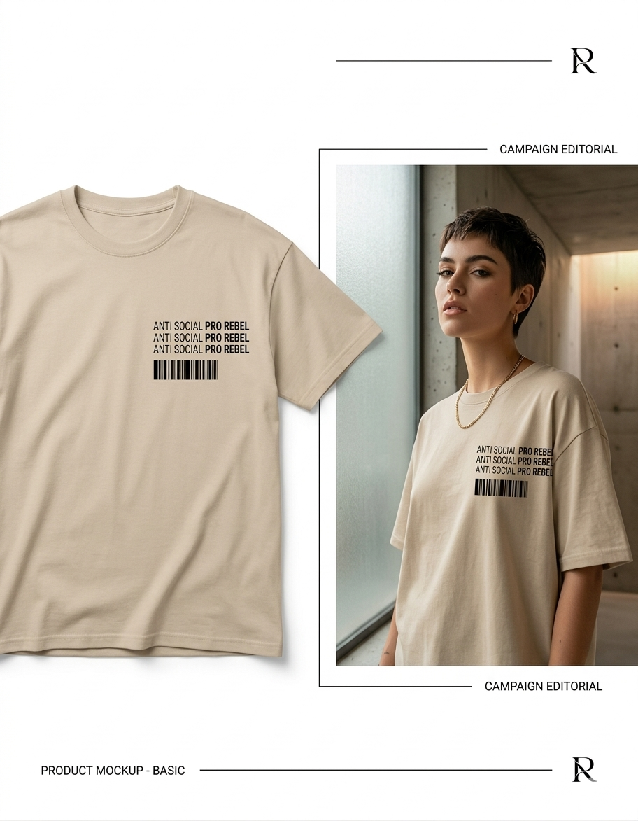 Rebel Code Tee – Coffee Beige