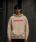 Urban District® – Oversized Korean Yarn Graphic Hoodie | Sand Beige