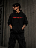 Urban District® Red Horizon – Oversized Graphic Hoodie | Black