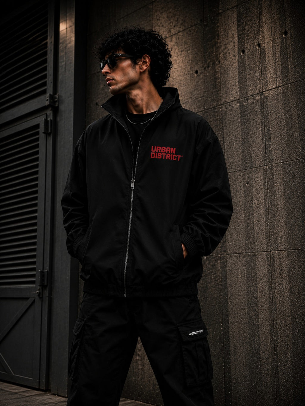 Urban District® Global Signal – Oversized Utility Jacket | Black