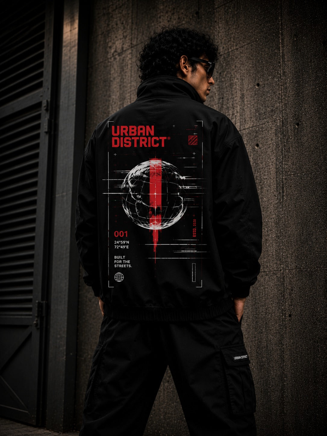 Urban District® Global Signal – Oversized Utility Jacket | Black