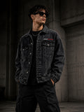 Urban District® Shadow Mark – Oversized Denim Jacket | Black